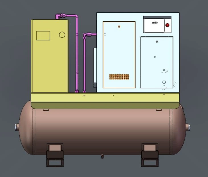 Olievrije compressor met droger